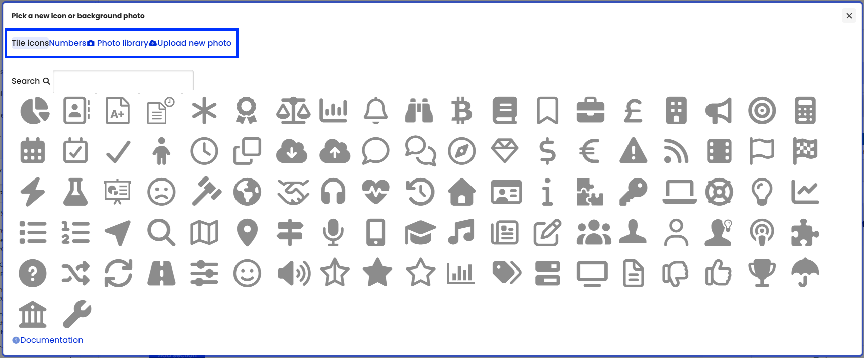 Moodle - Tiles Format - Pick a new icon or background photo